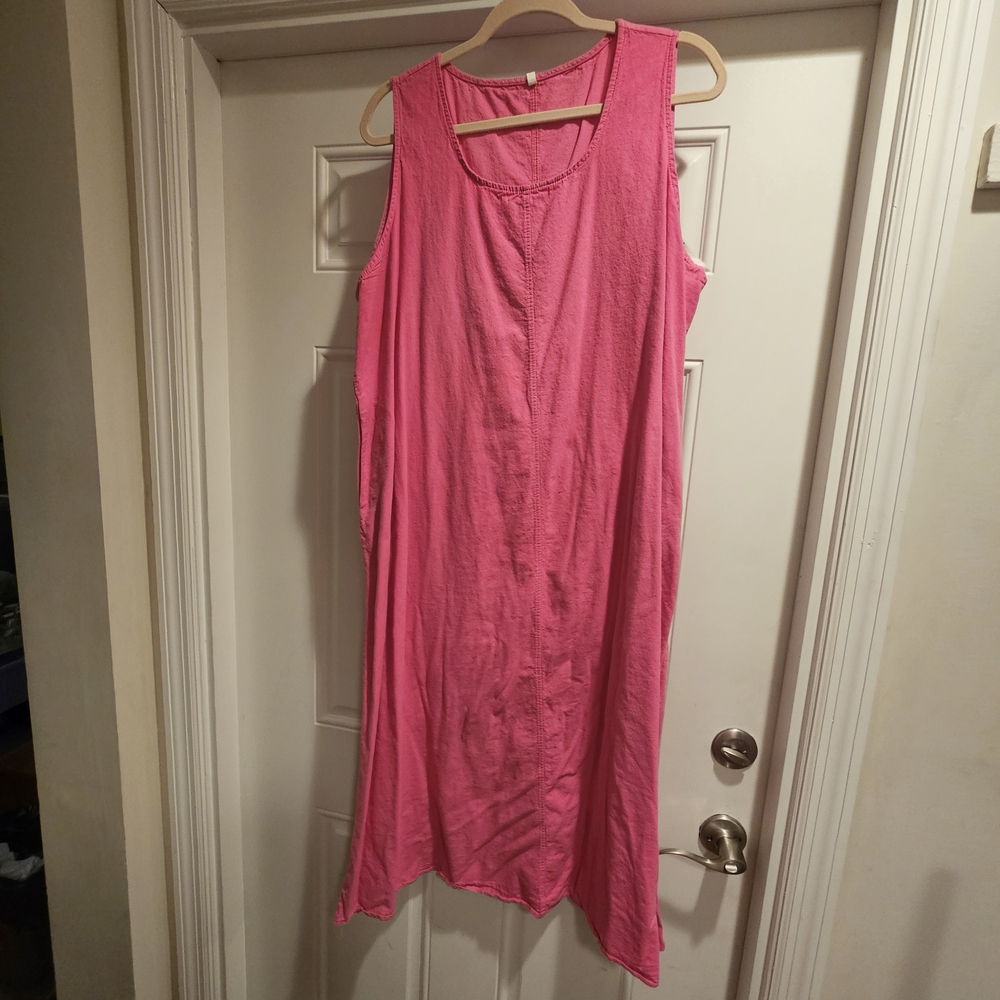 4X Bright Pink Sleeveless Dress